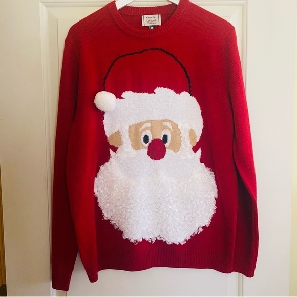George Sweaters - Santa UNISEX long sleeved knit sweater size medium